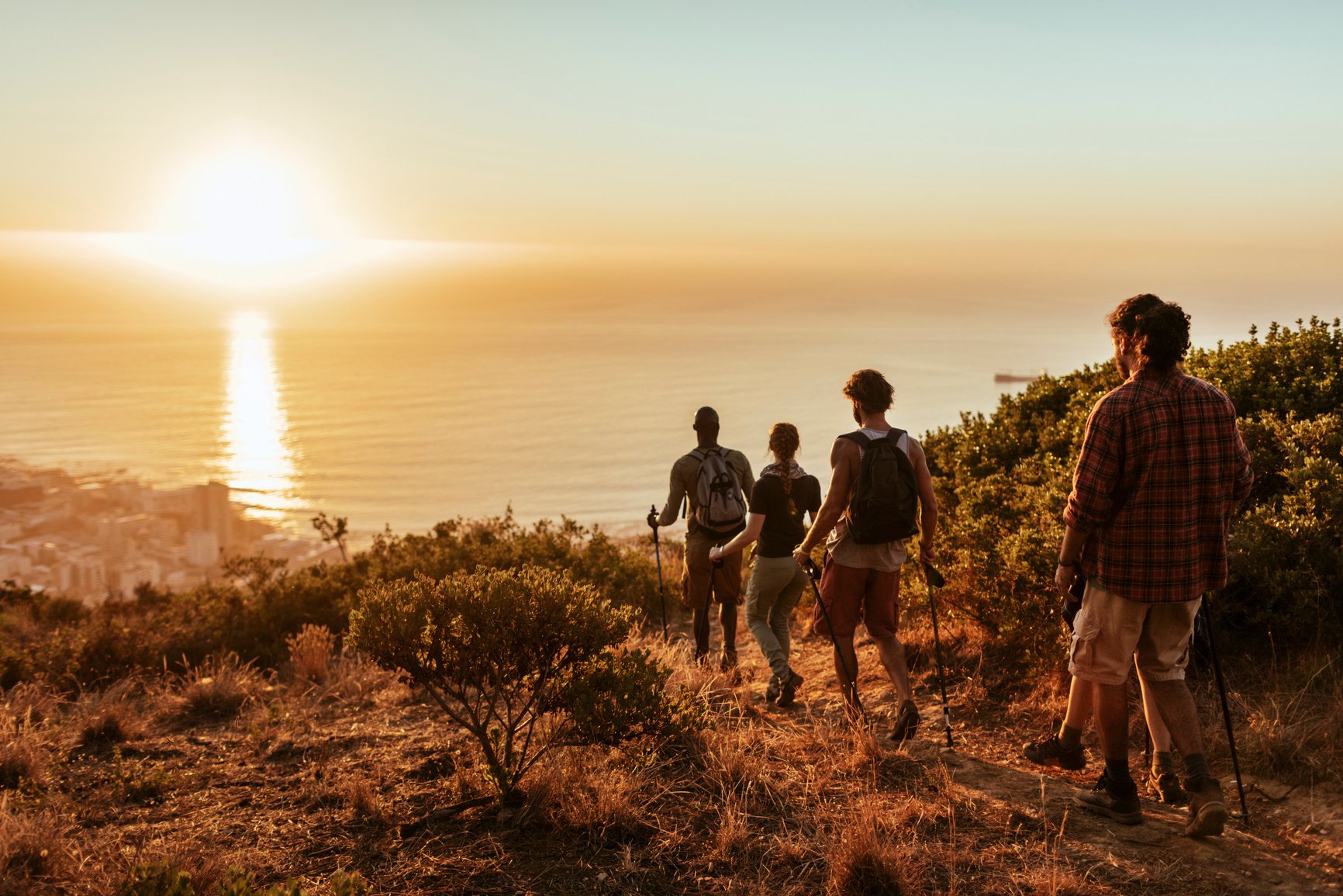 Friends hiking